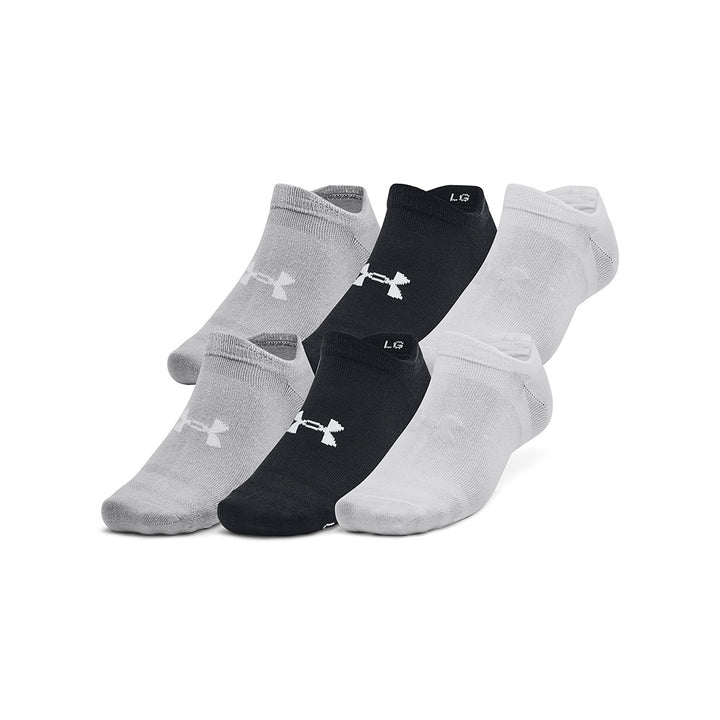 Chaussettes de golf Under Armour Essential No Show (Pack de 6) - Noir / Gris / S/M
