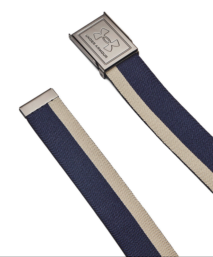Ceinture de golf Under Armour Stretch Webbing Homme - Bleu Marine / Kaki