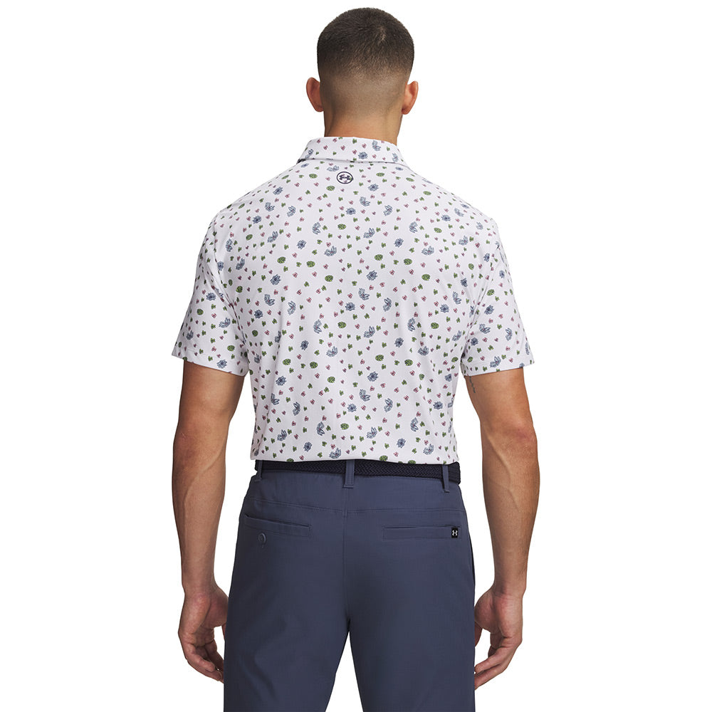 Polo de golf Under Armour ArmourDry Printed Homme - Blanc / XL