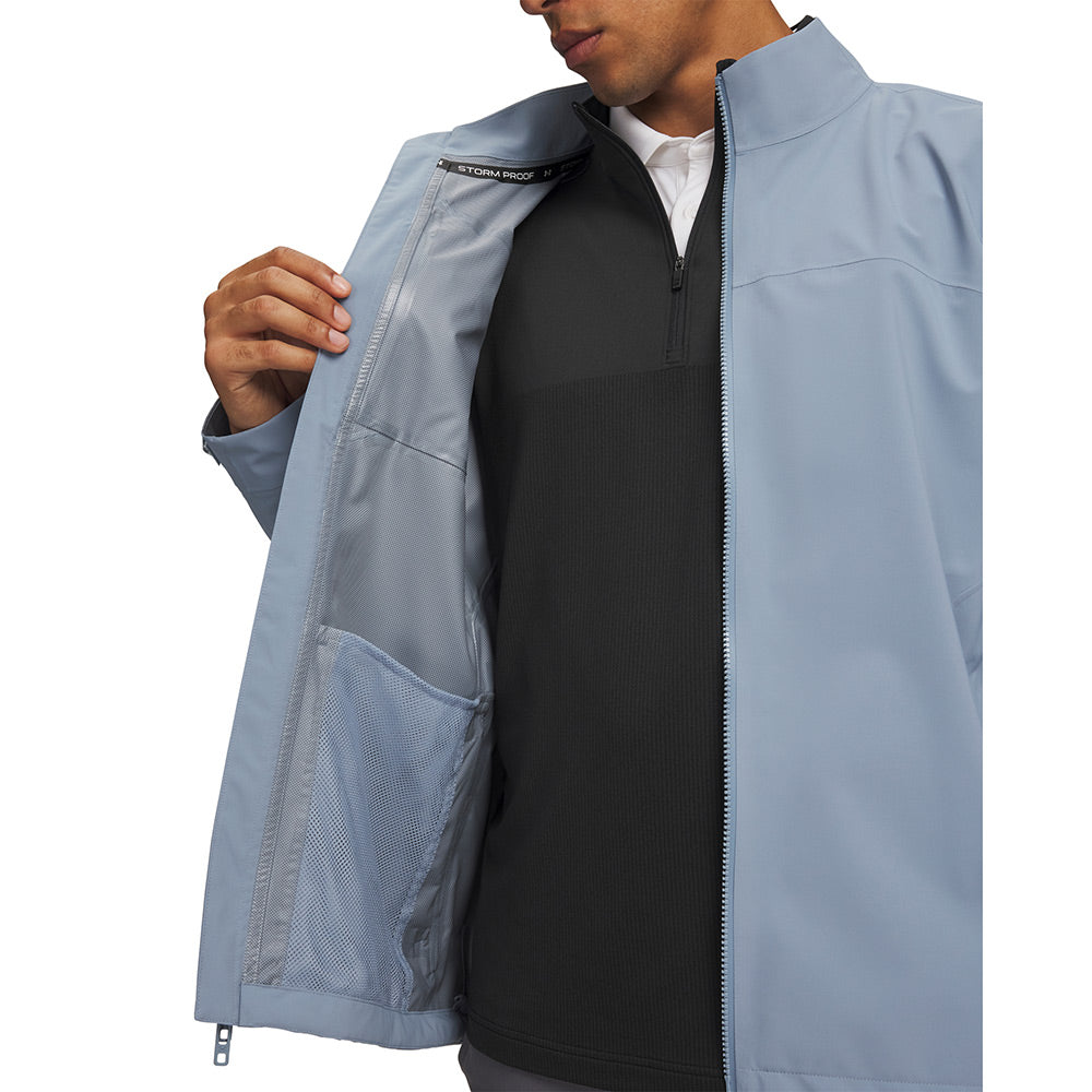 Veste de pluie golf homme Under Armour Drive Pro Rain - Bleu gris / XS
