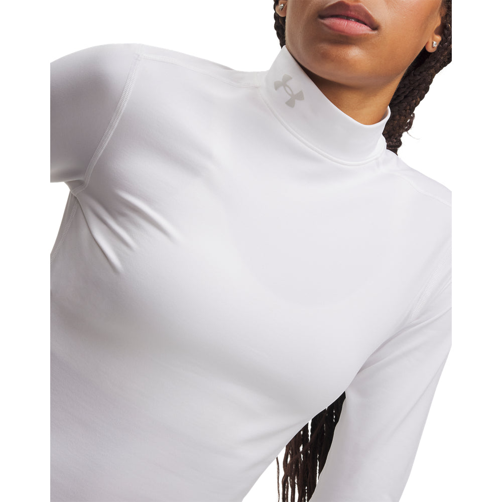 Sous-couche de golf Under Armour ColdGear Mock Femme - Blanc / S