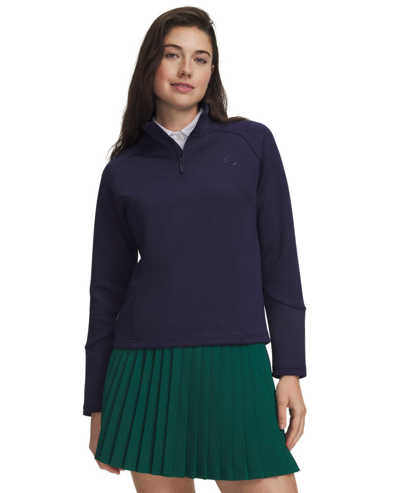 Pull de golf Under Armour Drive Midlayer 1/4 Zip Femme - Bleu marine / XS