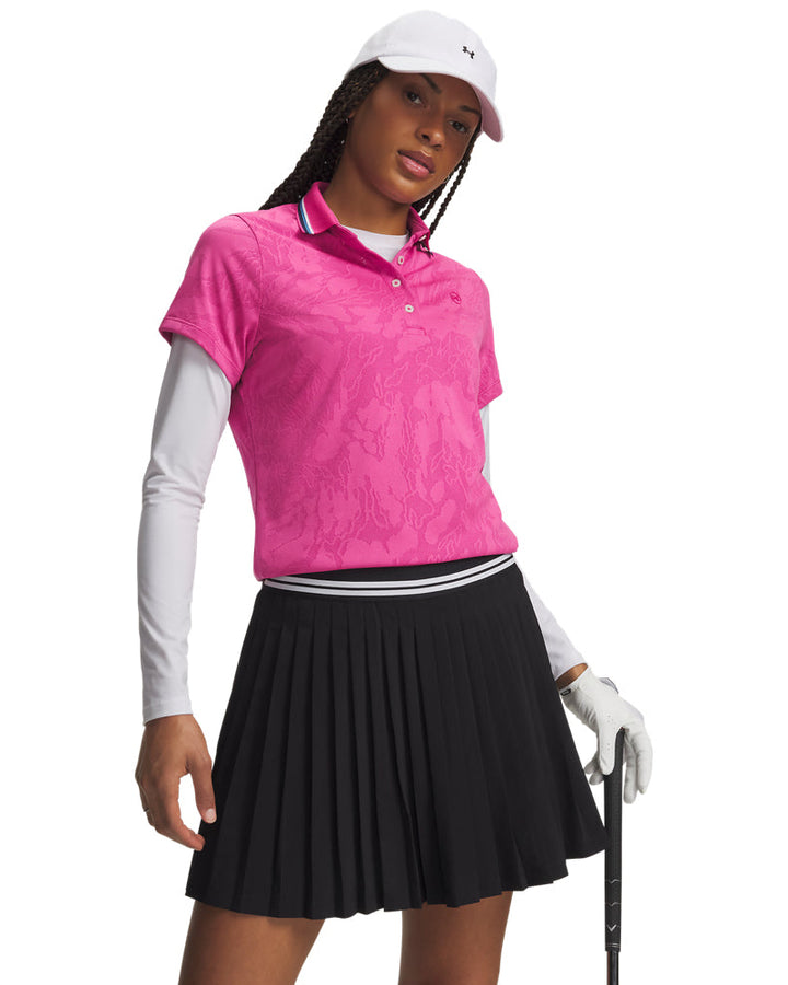 Polo de golf Under Armour ArmourDry Jacquard Femme - Rose / XS