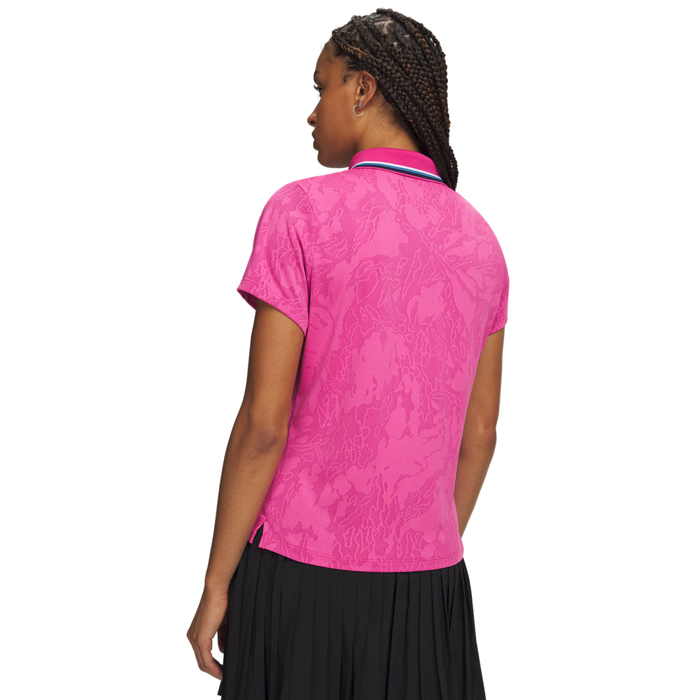 Polo de golf Under Armour ArmourDry Jacquard Femme - Rose / M
