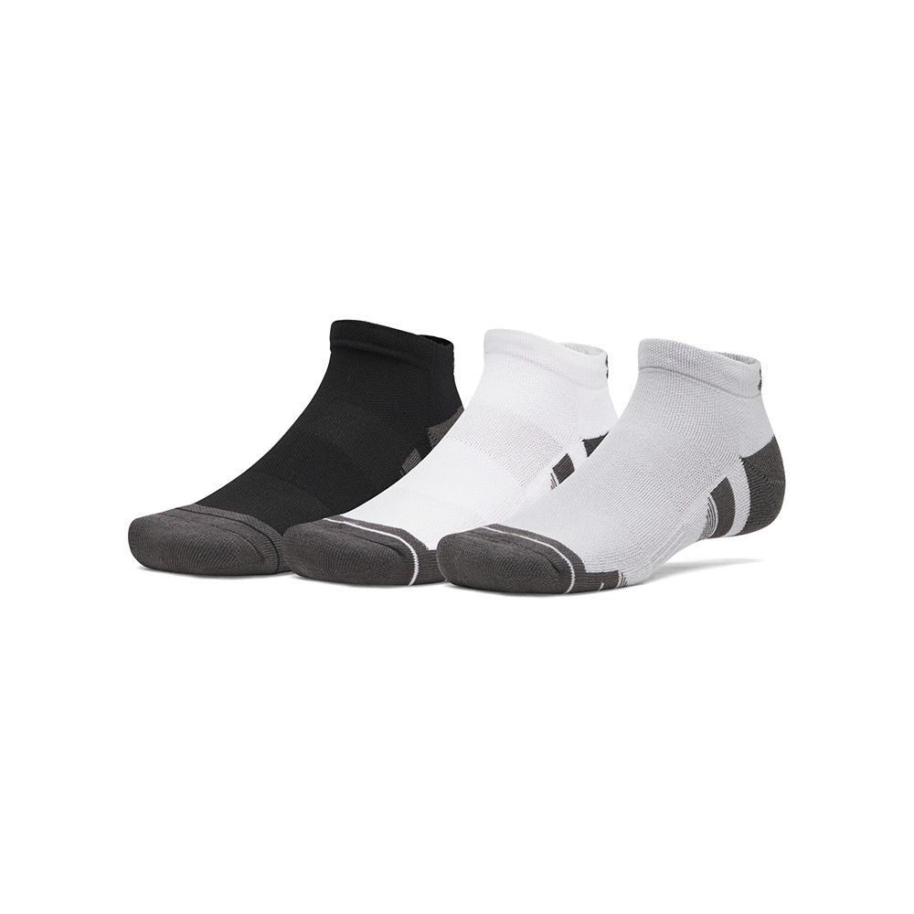 Chaussettes de golf Under Armour Perf Tech Low (Pack de 3) - Blanc / Noir / Gris clair / M