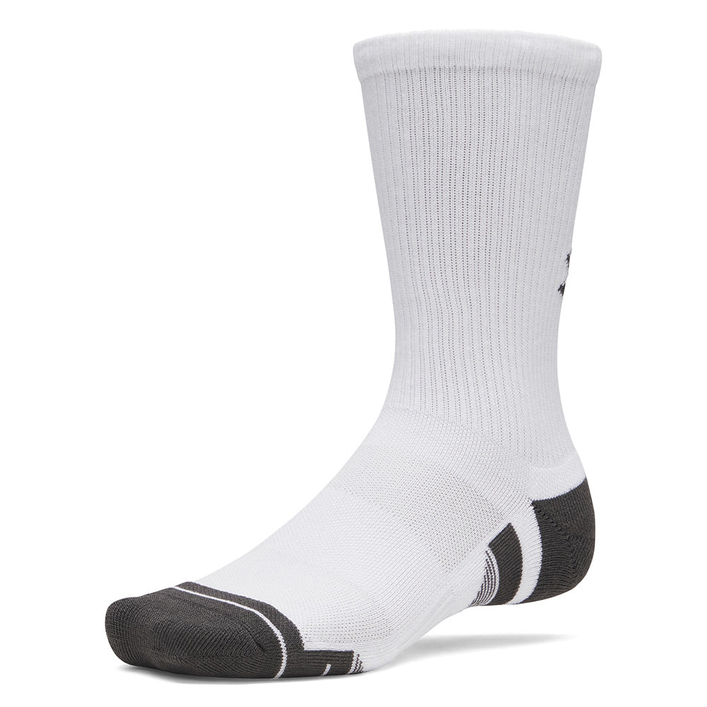 Chaussettes de golf Under Armour Perf Tech Crew (Pack de 3) - Blanc / L