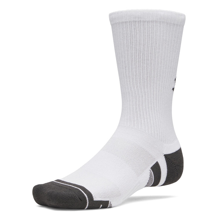 Chaussettes de golf Under Armour Perf Tech Crew (Pack de 3) - Blanc / L