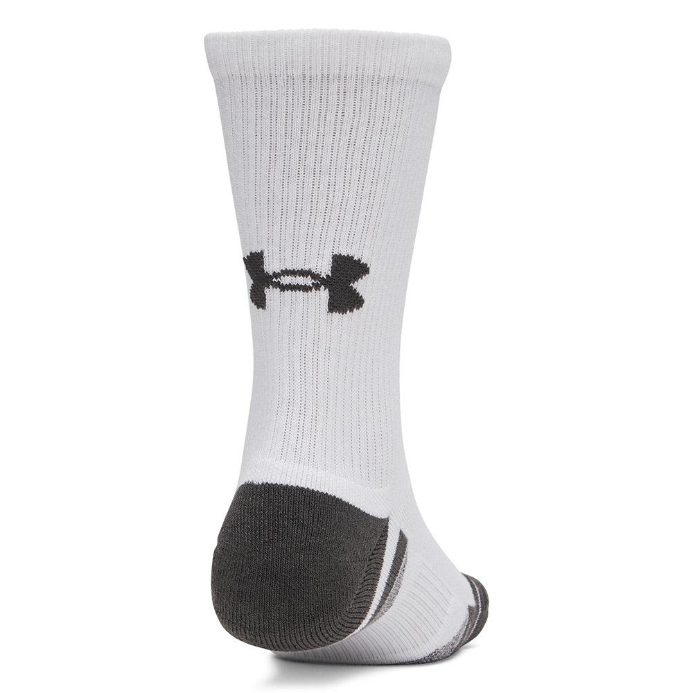 Chaussettes de golf Under Armour Perf Tech Crew (Pack de 3) - Blanc / XL