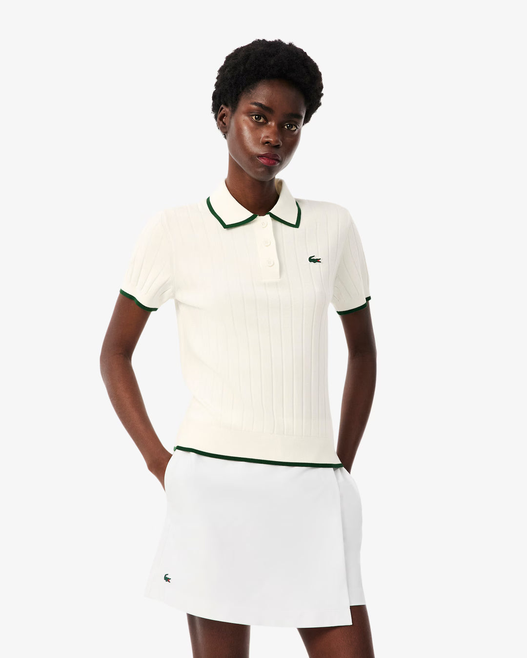 Pull de Golf Femme Col Polo Manches Courtes Lacoste