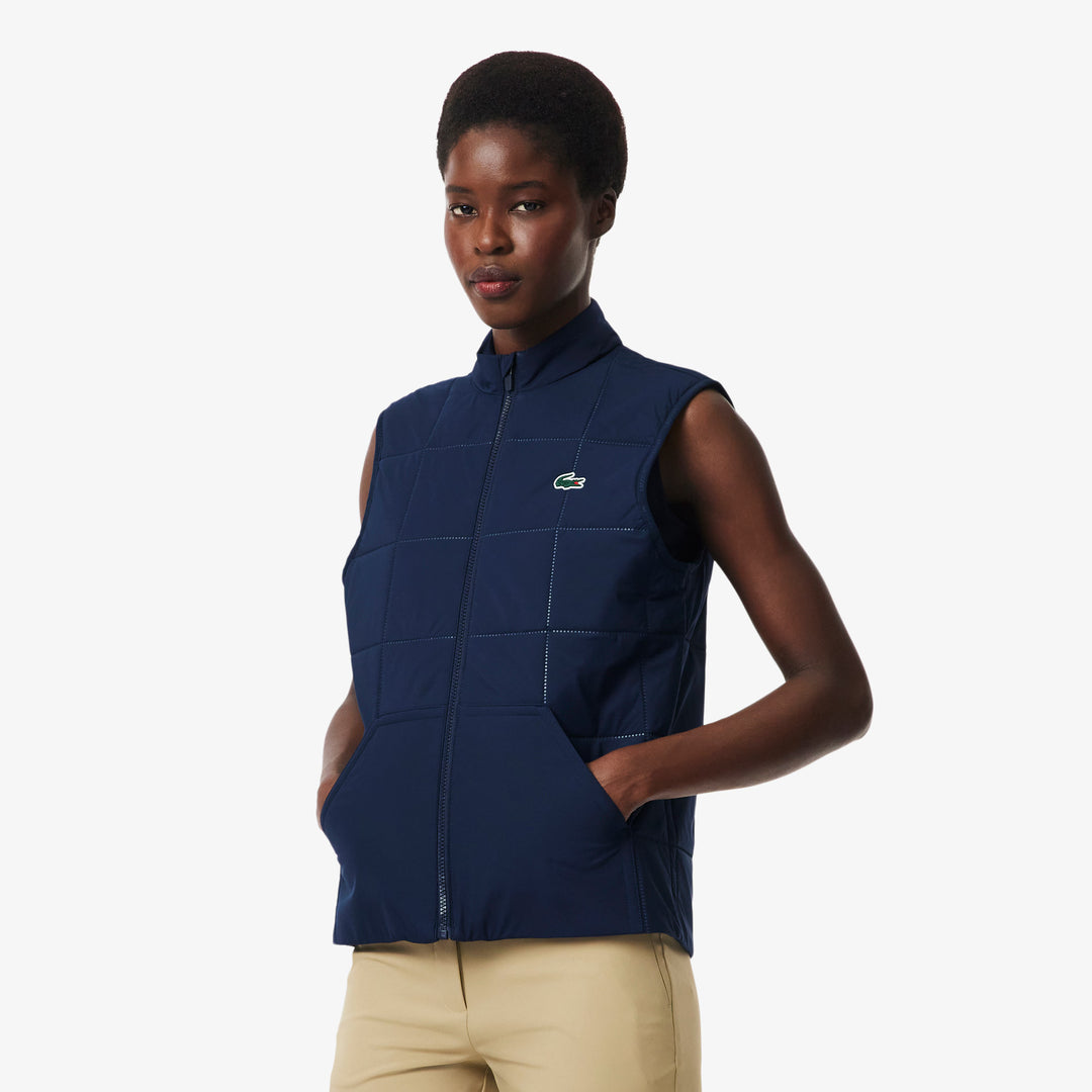 Veste de Golf Femme Sans Manches Déperlante UV - Lacoste - Bleu marine - M