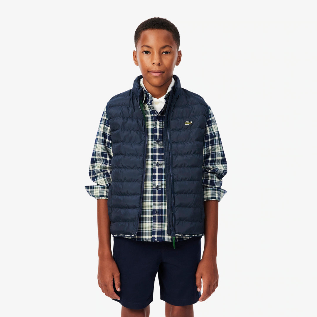 Gilet de Golf Junior Sans Manches Matelassé Taffetas - Lacoste - Marine - 4 ans