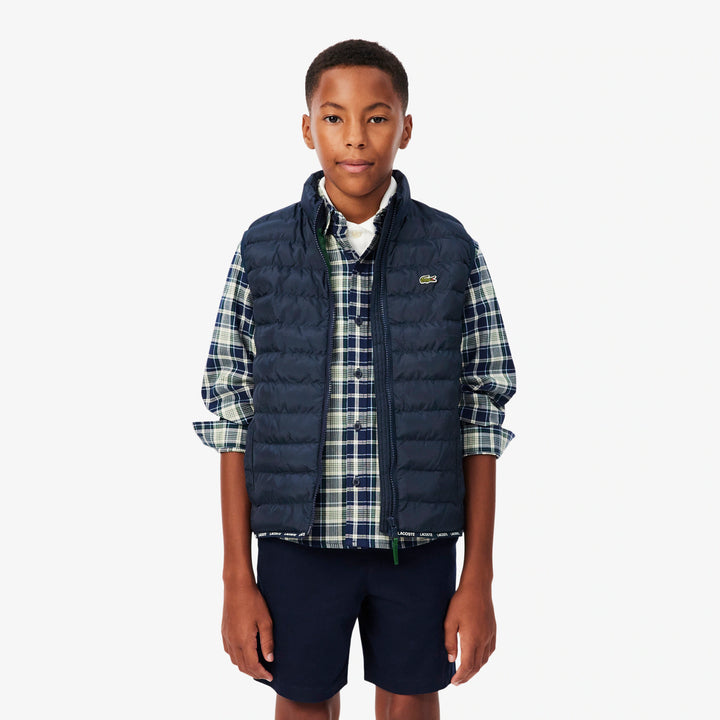 Gilet de Golf Junior Sans Manches Matelassé Taffetas - Lacoste - Marine - 4 ans
