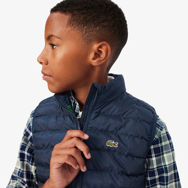 Gilet de Golf Junior Sans Manches Matelassé Taffetas - Lacoste - Marine - 16 ans