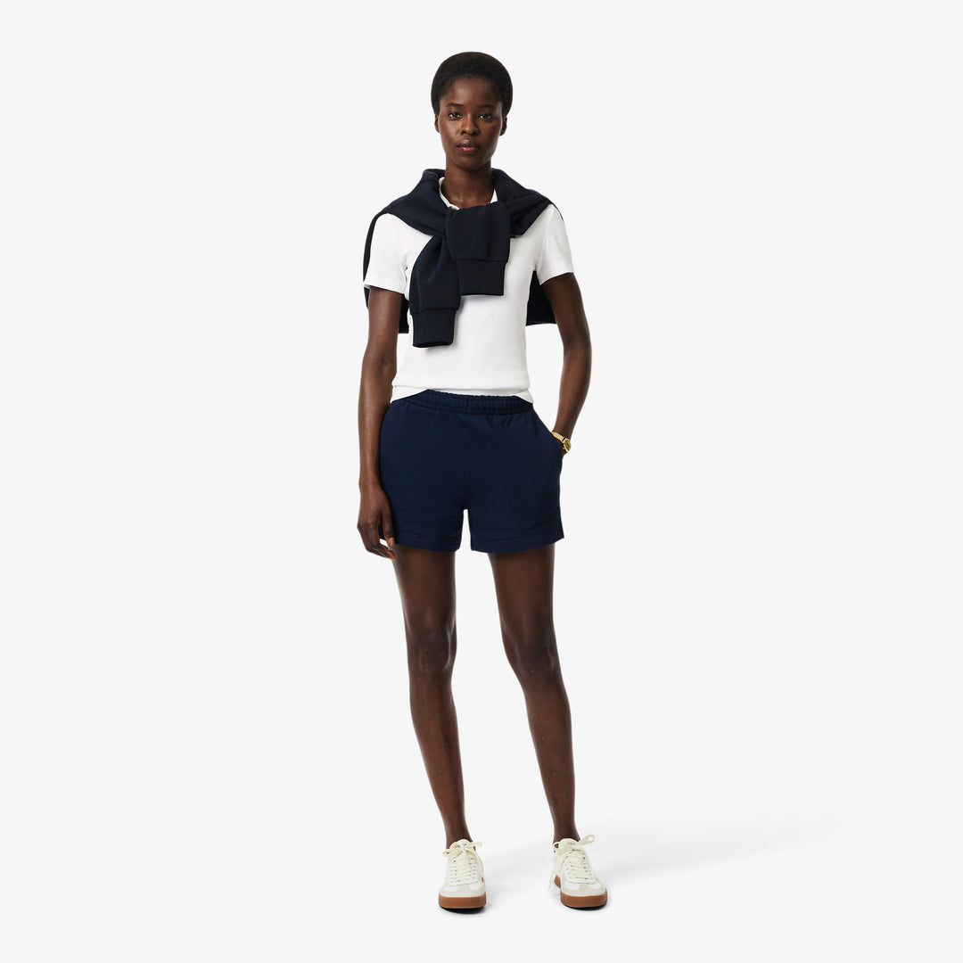 Polo Femme L.12.D Slim Fit Coton Côtelé Lacoste - Blanc - 40