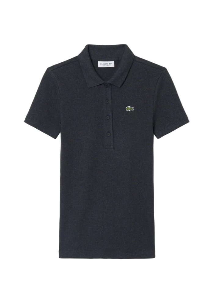 Polo Femme L.12.D Slim Fit Coton Côtelé Lacoste - Gris chiné - 36