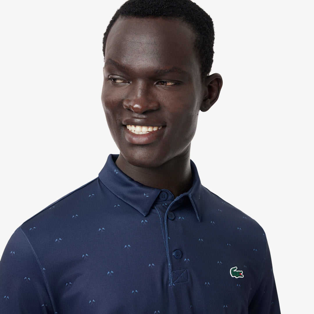 Polo de Golf Regular Fit Imprimé Ultra Dry Lacoste - Bleu marine - XL