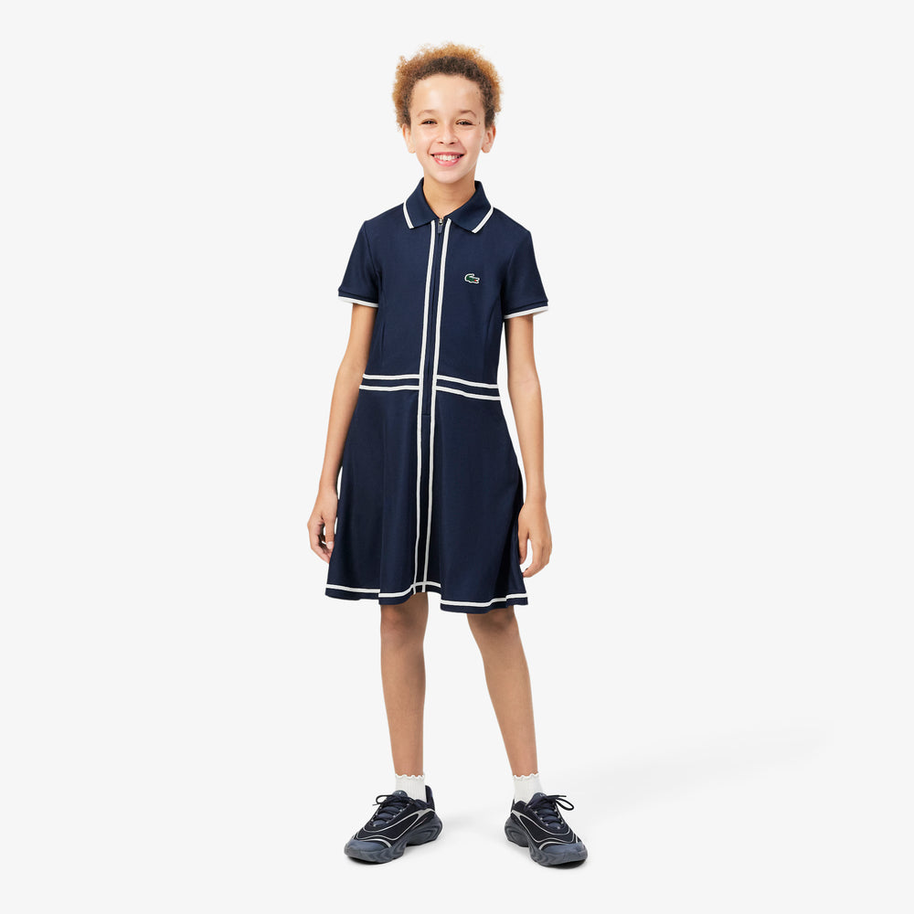 Robe de Golf et Tennis Junior Piqué Stretch Ultra Dry 8-16 ans - Lacoste - Marine - 4 ans