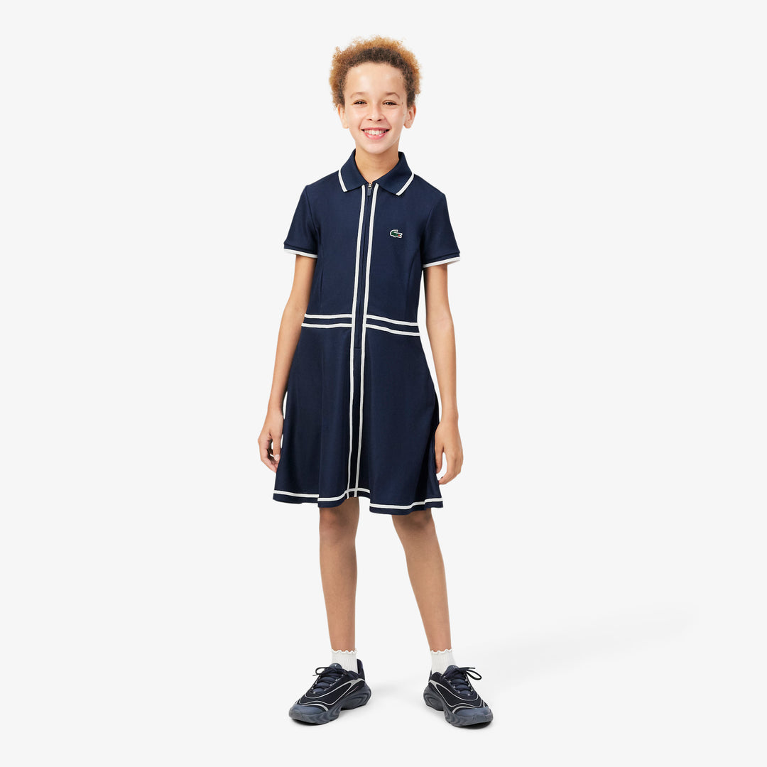 Robe de Golf et Tennis Junior Piqué Stretch Ultra Dry 8-16 ans - Lacoste - Marine - 4 ans