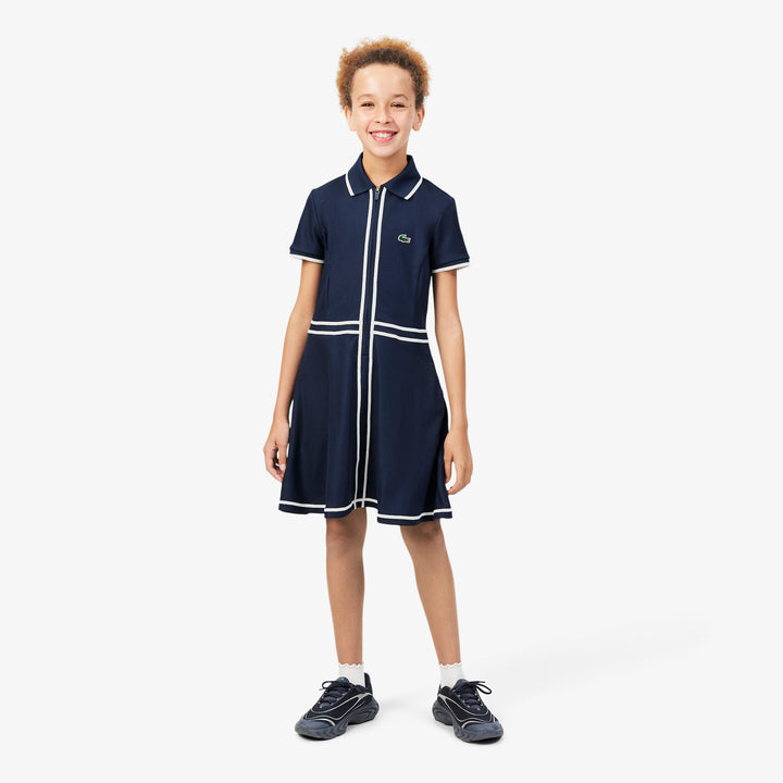 Robe de Golf et Tennis Junior Piqué Stretch Ultra Dry 8-16 ans - Lacoste - Marine - 4 ans