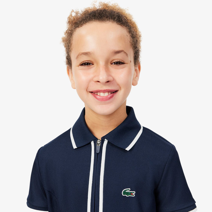 Robe de Golf et Tennis Junior Piqué Stretch Ultra Dry 8-16 ans - Lacoste - Marine - 6 ans
