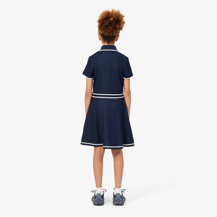 Robe de Golf et Tennis Junior Piqué Stretch Ultra Dry 8-16 ans - Lacoste - Marine - 8 ans