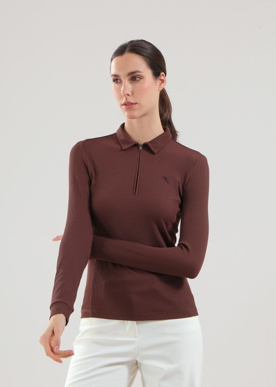 Polo de Golf Manches Longues Femme Chervò Assolta - Marron - Marron - L