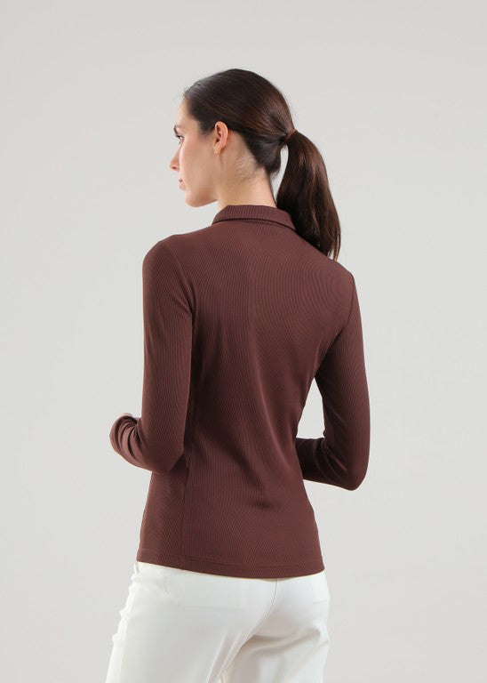 Polo de Golf Manches Longues Femme Chervò Assolta - Marron - Marron - XXL