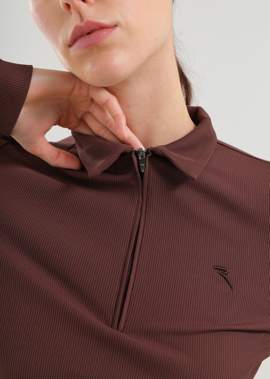 Polo de Golf Manches Longues Femme Chervò Assolta - Marron - Marron - M/L