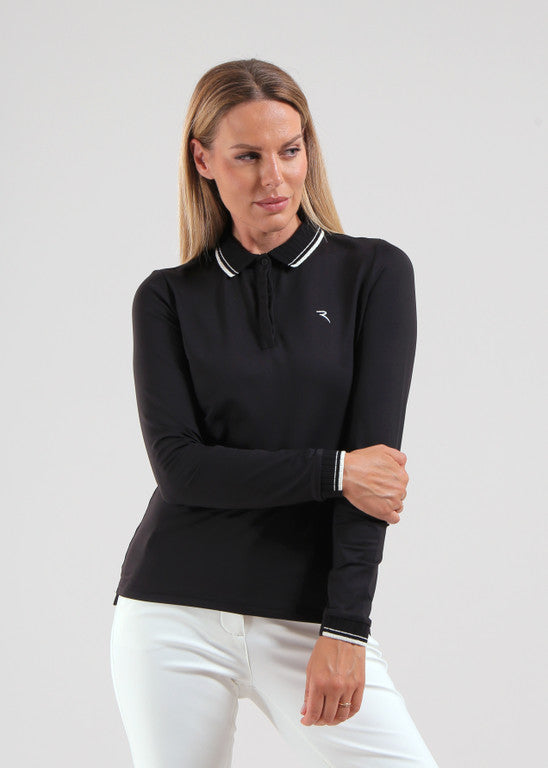 Polo de Golf Manches Longues Femme Chervò Atma - Noir - L