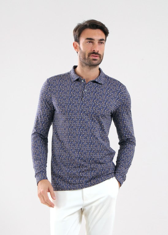 Polo de Golf Manches Longues Imprimé Homme Chervò Anima - Imprimé Fantasia - S