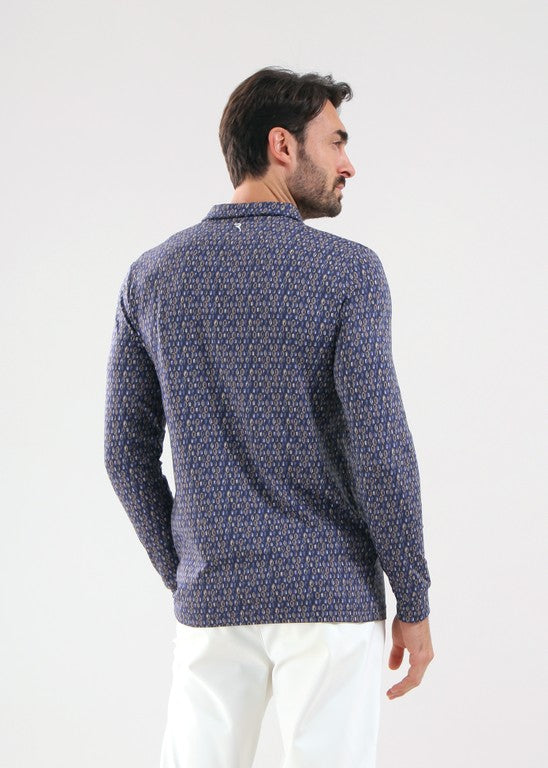 Polo de Golf Manches Longues Imprimé Homme Chervò Anima - Imprimé Fantasia - M