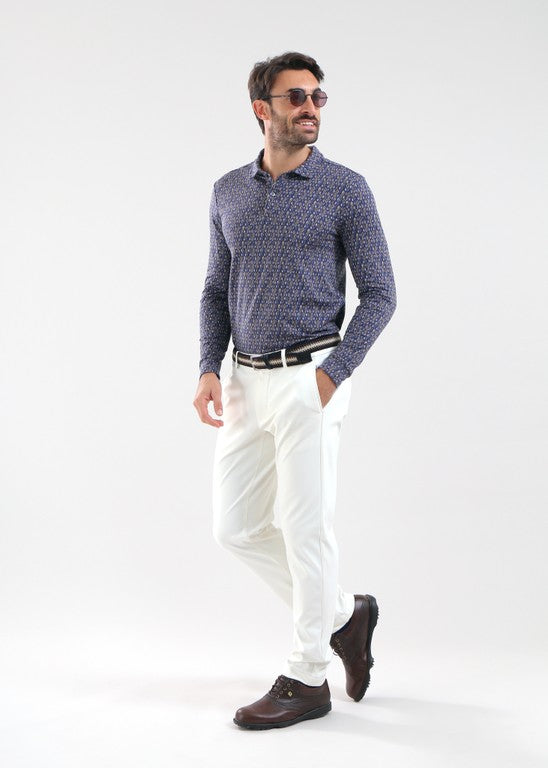 Polo de Golf Manches Longues Imprimé Homme Chervò Anima - Imprimé Fantasia - XL