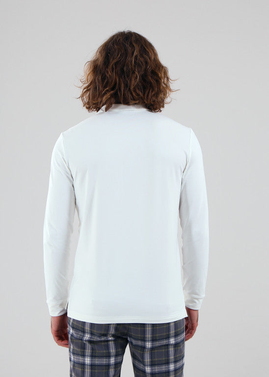 Polo de Golf Manches Longues Homme Chervò Azteco - Blanc - L