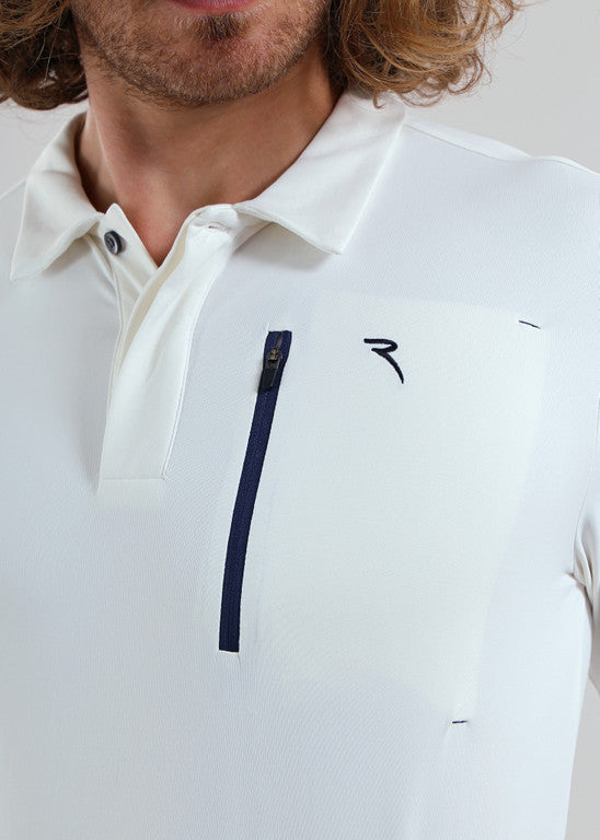 Polo de Golf Manches Longues Homme Chervò Azteco - Blanc - M/L