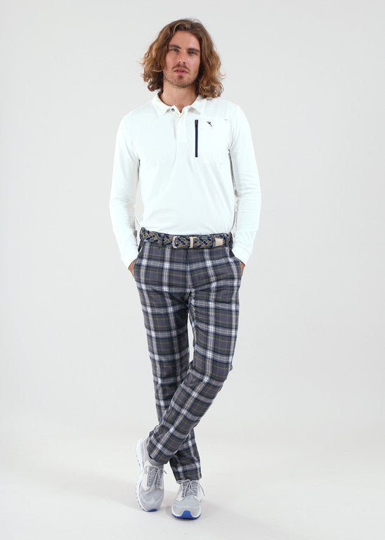 Polo de Golf Manches Longues Homme Chervò Azteco - Blanc - XL
