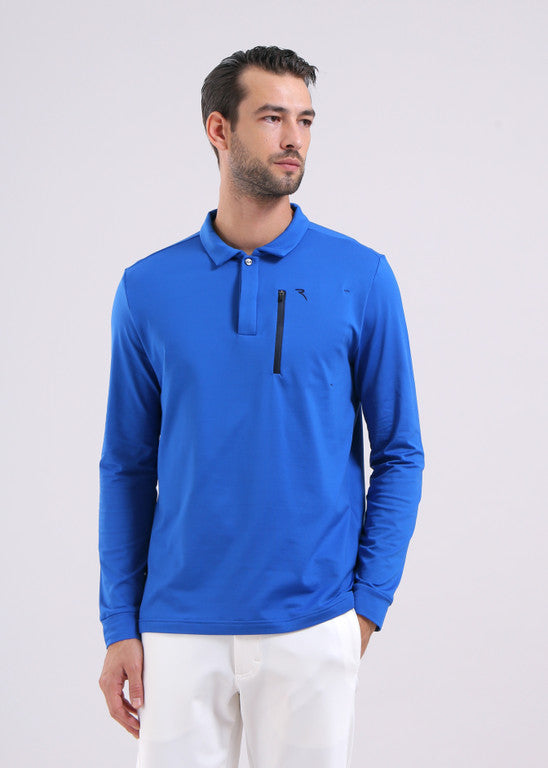 Polo de Golf Manches Longues Homme Chervò Azteco - Bleu - XXL