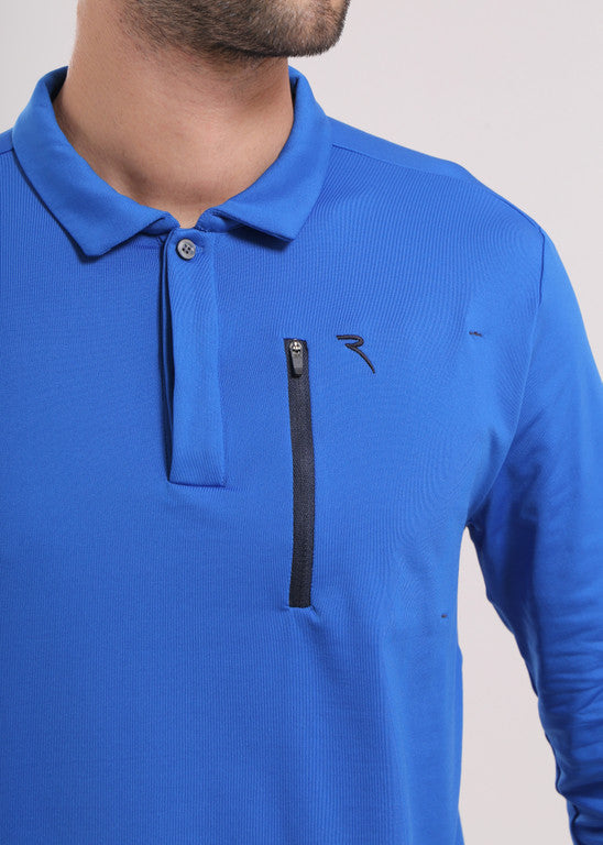 Polo de Golf Manches Longues Homme Chervò Azteco - Bleu - L