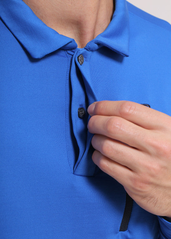 Polo de Golf Manches Longues Homme Chervò Azteco - Bleu marine - XS