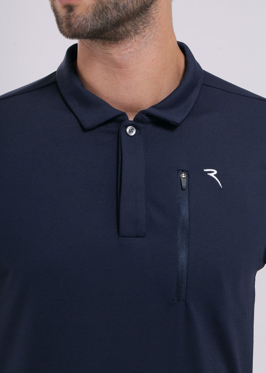 Polo de Golf Manches Longues Homme Chervò Azteco - Bleu marine - M/L