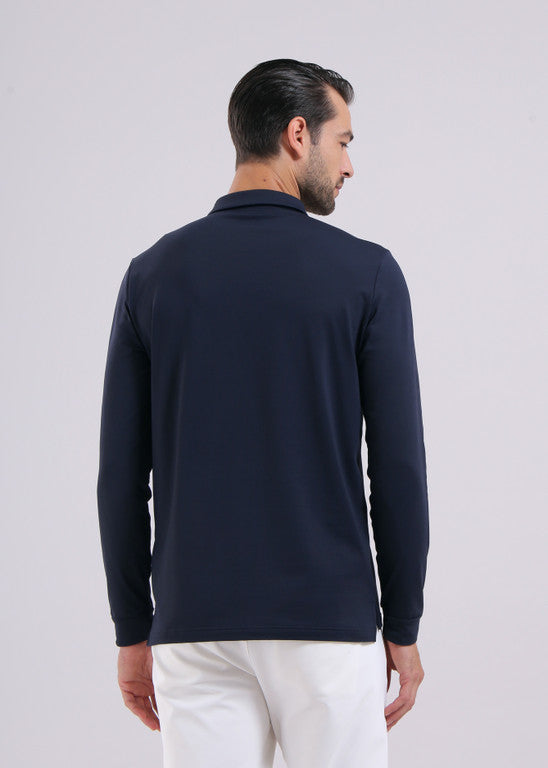 Polo de Golf Manches Longues Homme Chervò Azteco - Bleu marine - XL