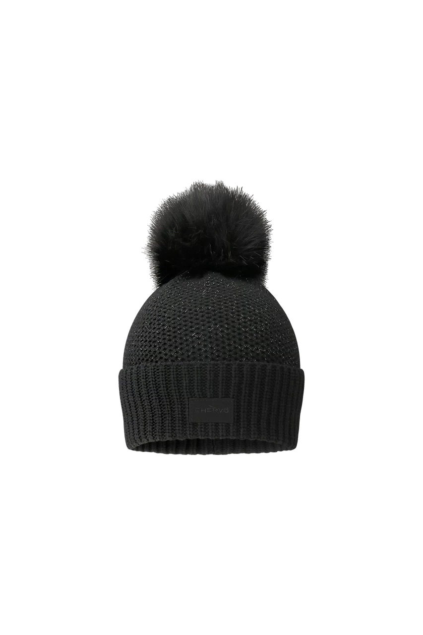 Bonnet de Golf Femme avec Pompon Chervò Wisteria - Noir