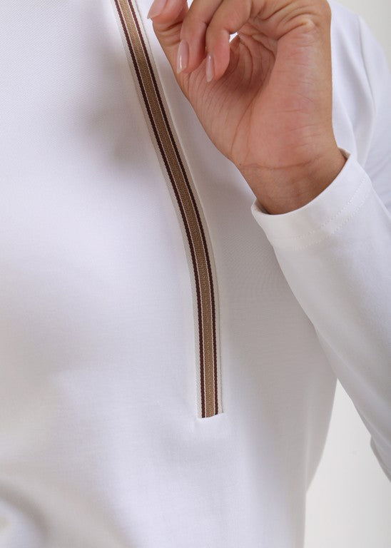 Pull Col Montant Zippé Golf Femme Chervò Thalia - Blanc - XL