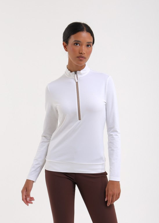 Pull Col Montant Zippé Golf Femme Chervò Thalia - Blanc - S