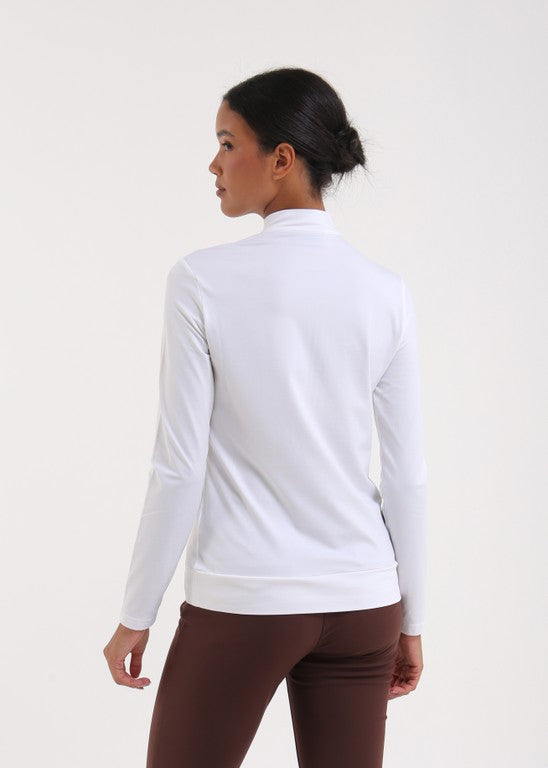 Pull Col Montant Zippé Golf Femme Chervò Thalia - Blanc - M