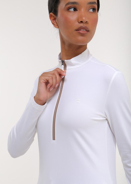Pull Col Montant Zippé Golf Femme Chervò Thalia - Blanc - L
