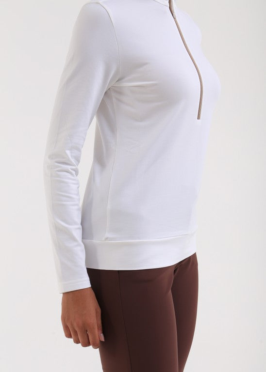 Pull Col Montant Zippé Golf Femme Chervò Thalia - Blanc - M/L