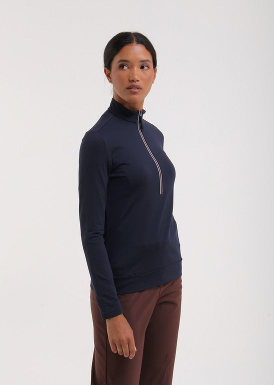 Pull Col Montant Zippé Golf Femme Chervò Thalia - Bleu marine - M/L