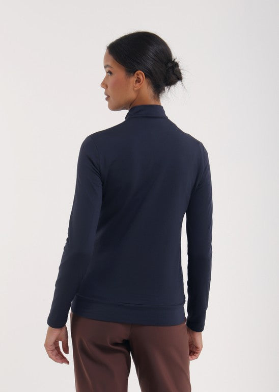 Pull Col Montant Zippé Golf Femme Chervò Thalia - Bleu marine - L