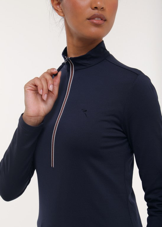 Pull Col Montant Zippé Golf Femme Chervò Thalia - Bleu marine - XL