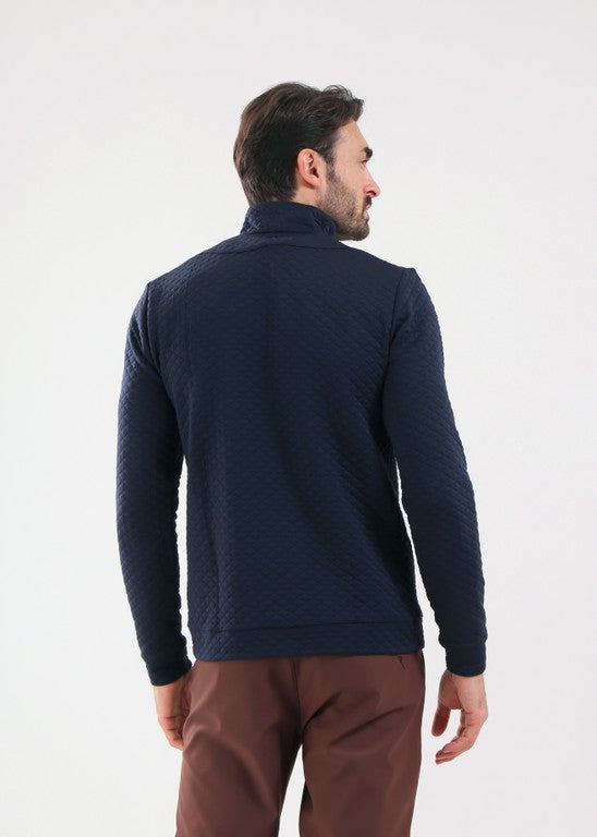 Pull col montant zippé Homme Chervò Tobago - Bleu marine - M
